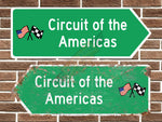 Circuit of the Americas Metal Road Sign