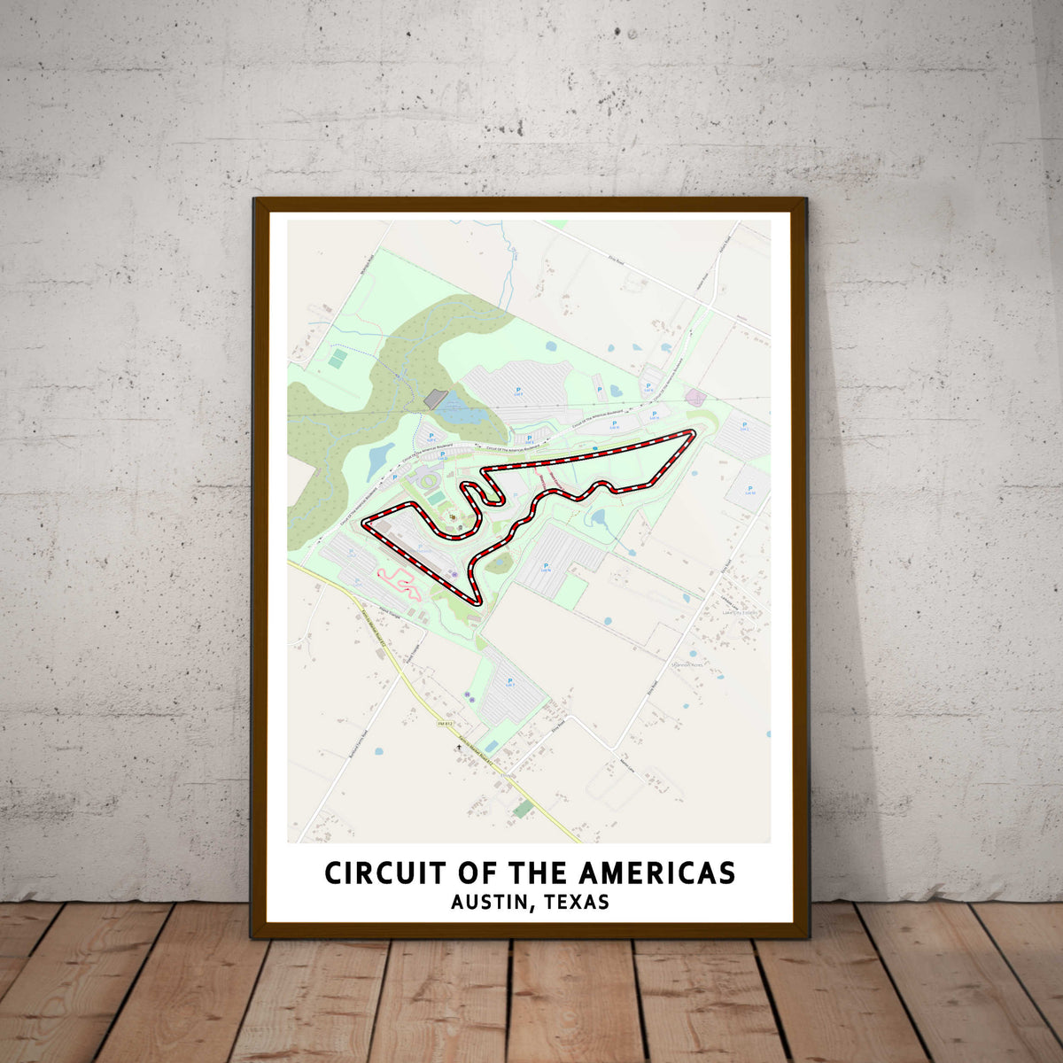 Circuit of The Americas Circuit Map Paper Poster