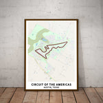 Circuit of The Americas Circuit Map Paper Poster