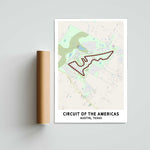Circuit of The Americas Circuit Map Paper Poster