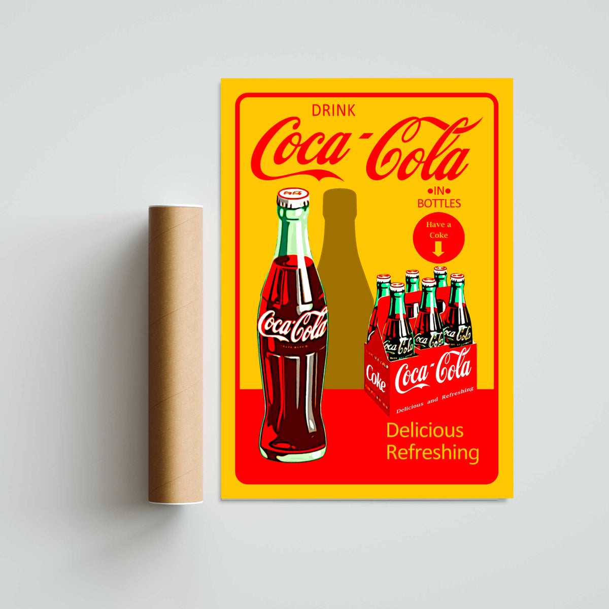 Coca Cola in Bottles Paper Poster