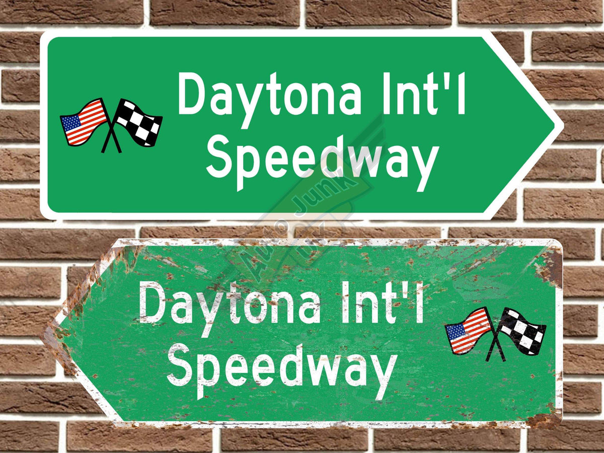 Daytona Speedway Metal Road Sign