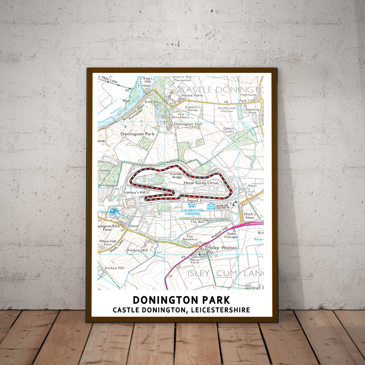 Donington Park Circuit Map Paper Poster