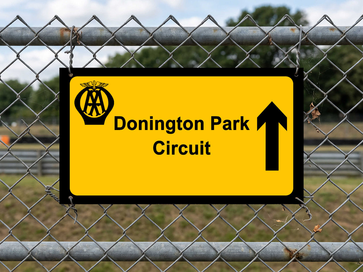 Donington Park Circuit AA Direction Street Sign