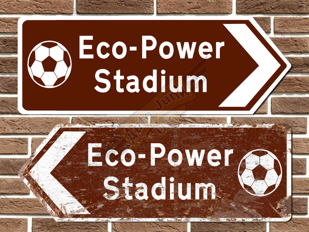 Eco-Power Stadium Football Metal Road Sign