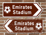 Emirates Stadium Football Ground Metal Road Sign