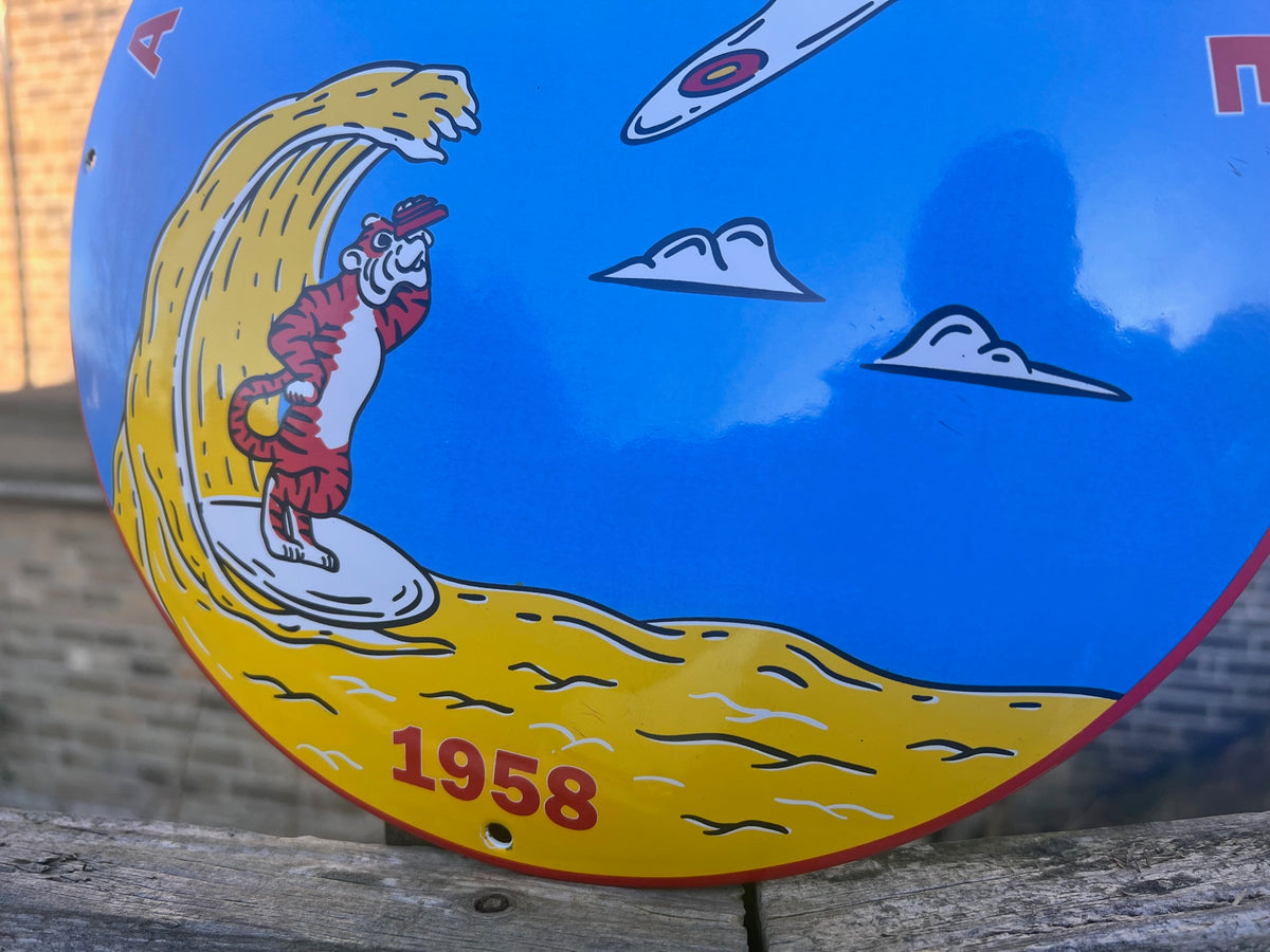 Esso Aviation Gasoline Enamel Sign