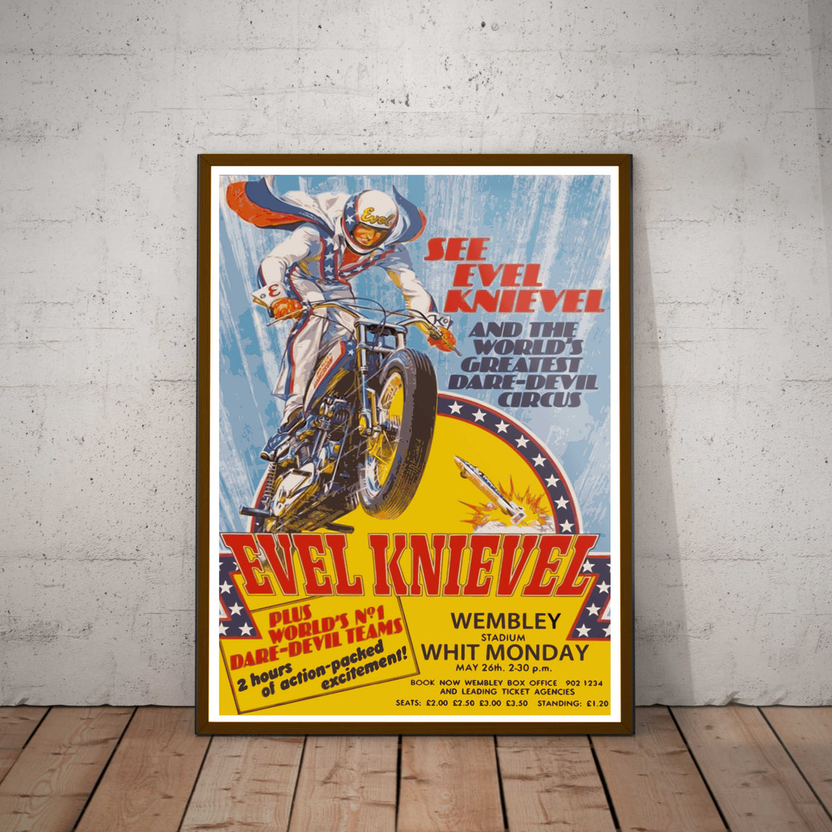 Evel Knievel at Wembley Paper Poster