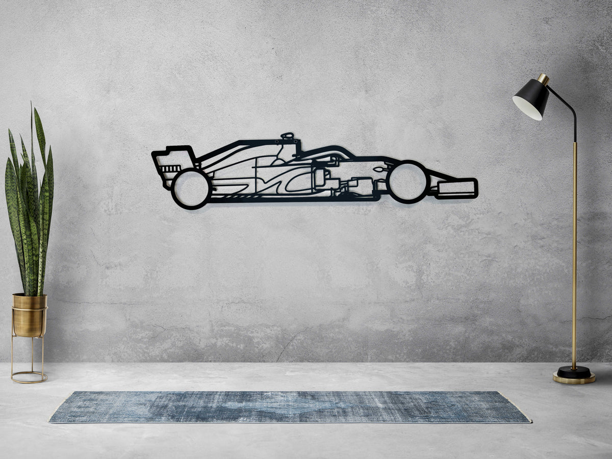 Formula One F1 Car Silhouette Metal Wall Art