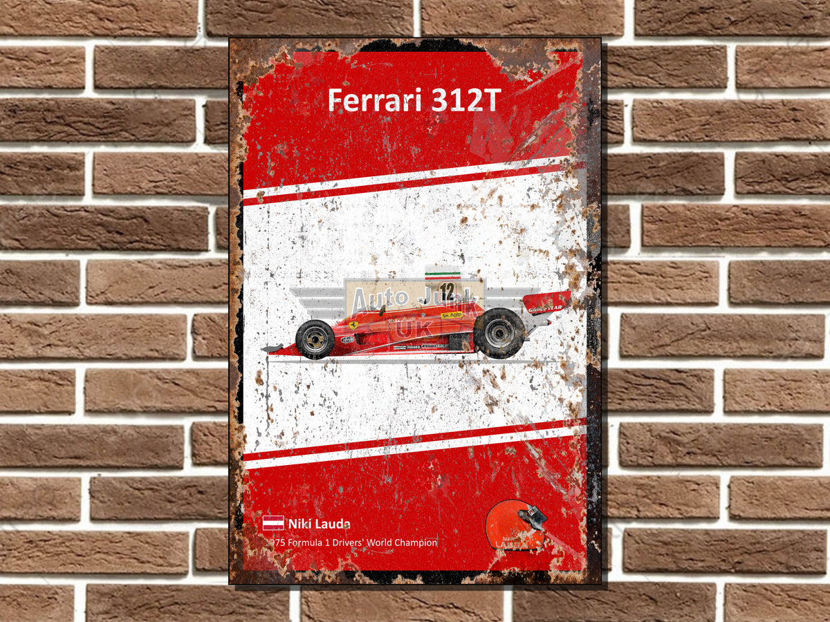 Niki Lauda 312T World Champion Metal Sign