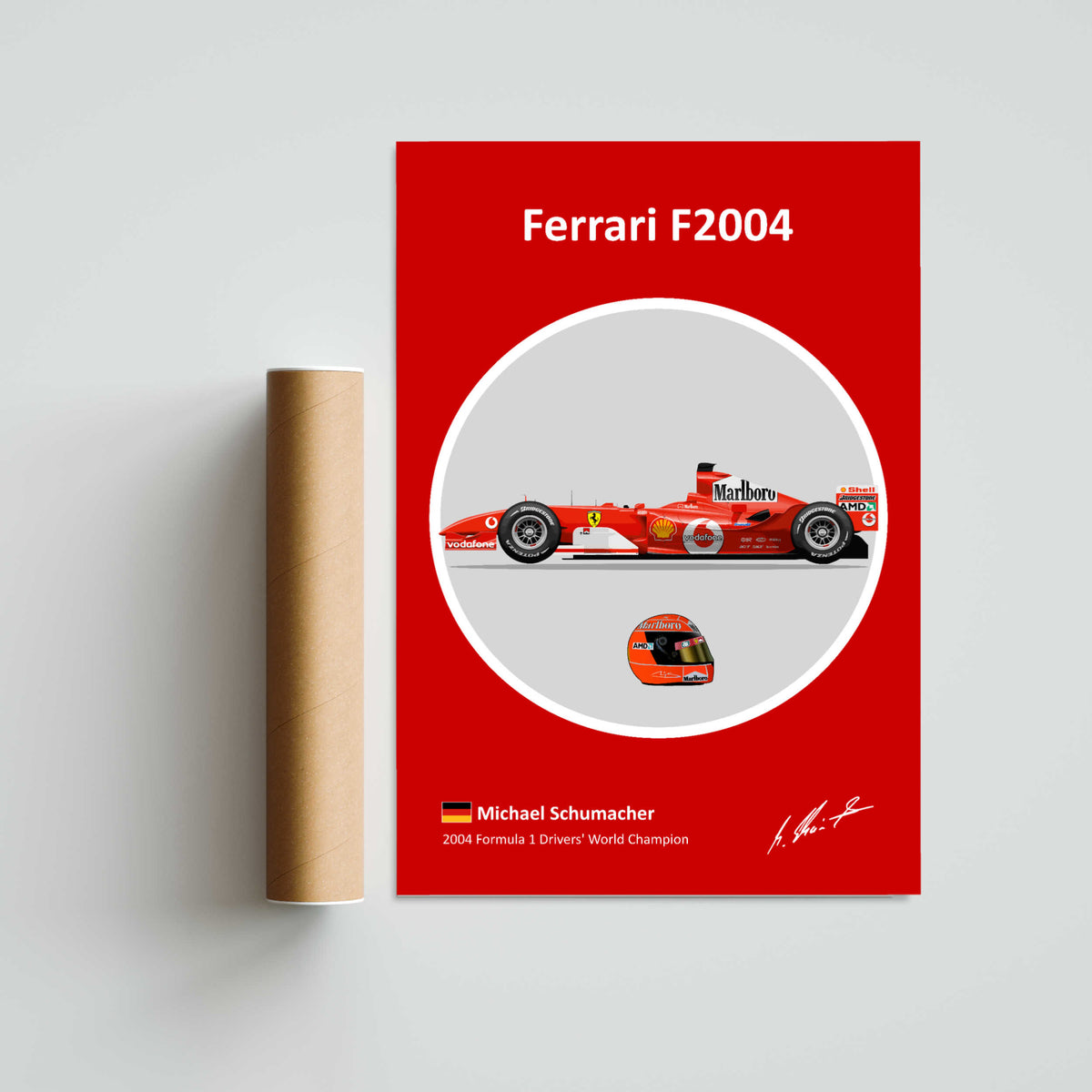 Michael Schumacher F2004 Paper Poster