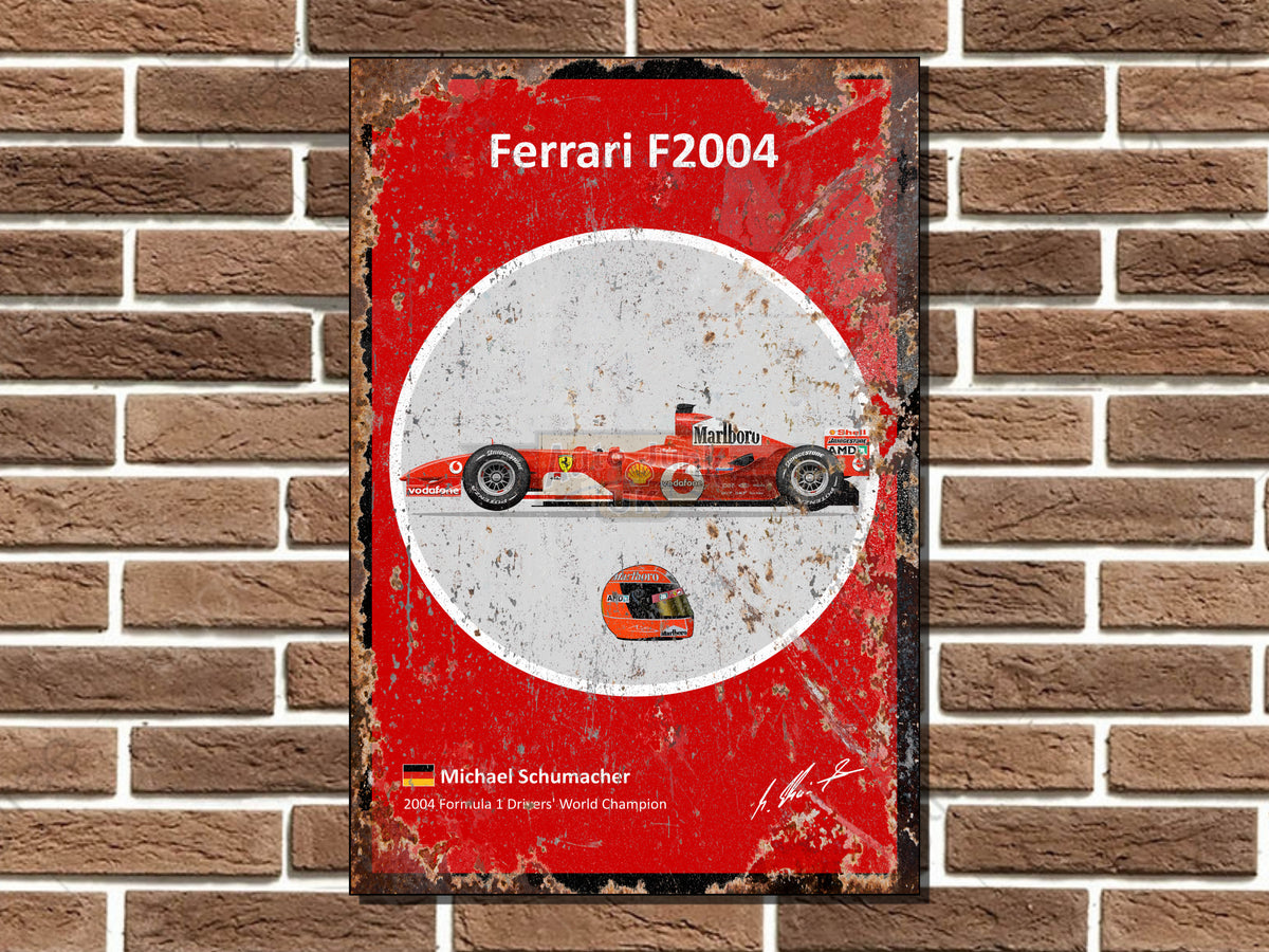 Michael Schumacher Ferrari F2004 Metal Sign