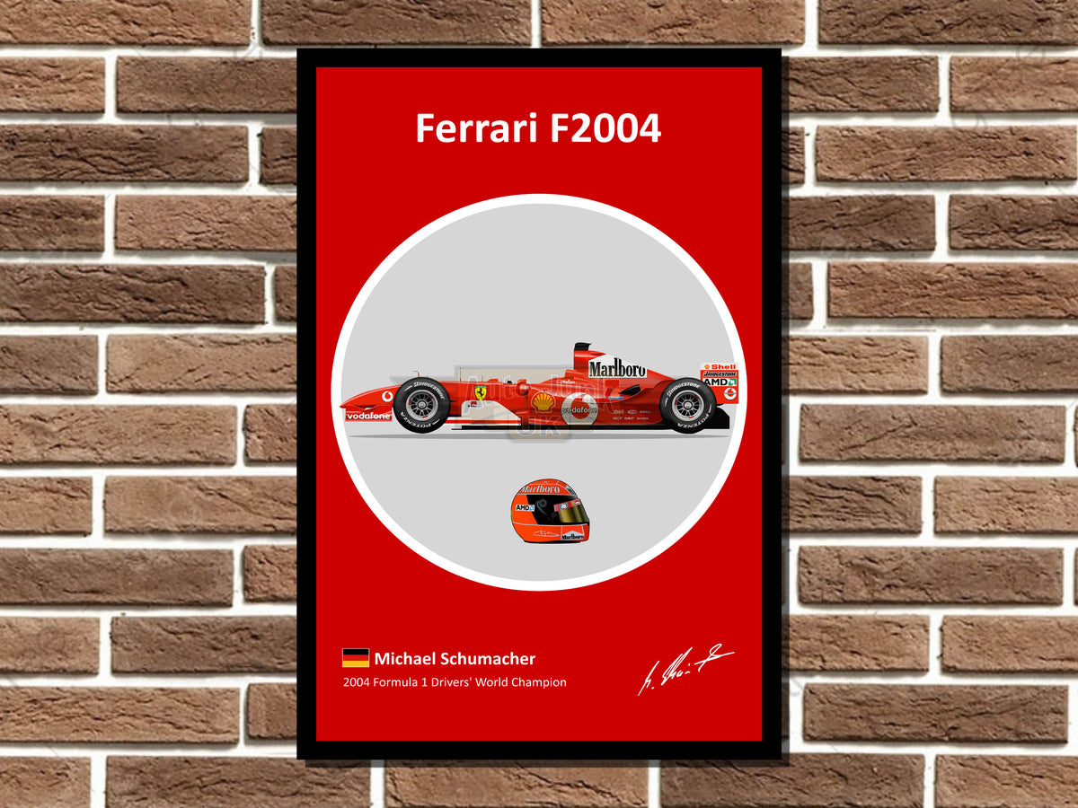 Michael Schumacher Ferrari F2004 Metal Sign