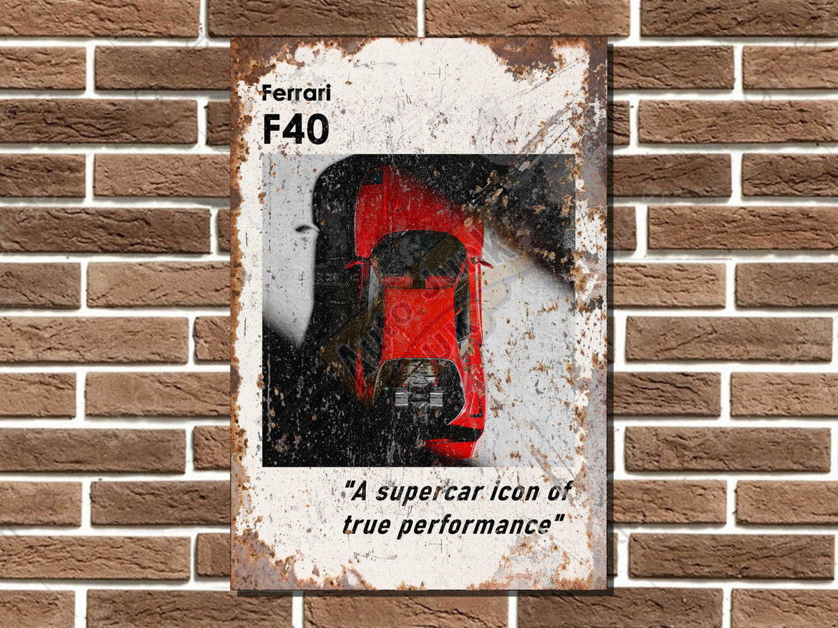 Ferrari F40 Metal Sign