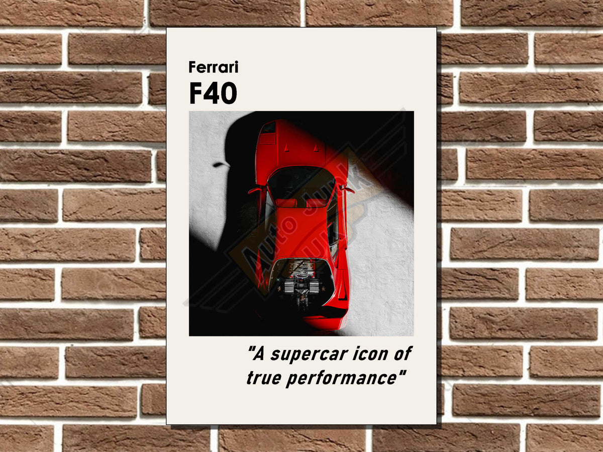 Ferrari F40 Metal Sign