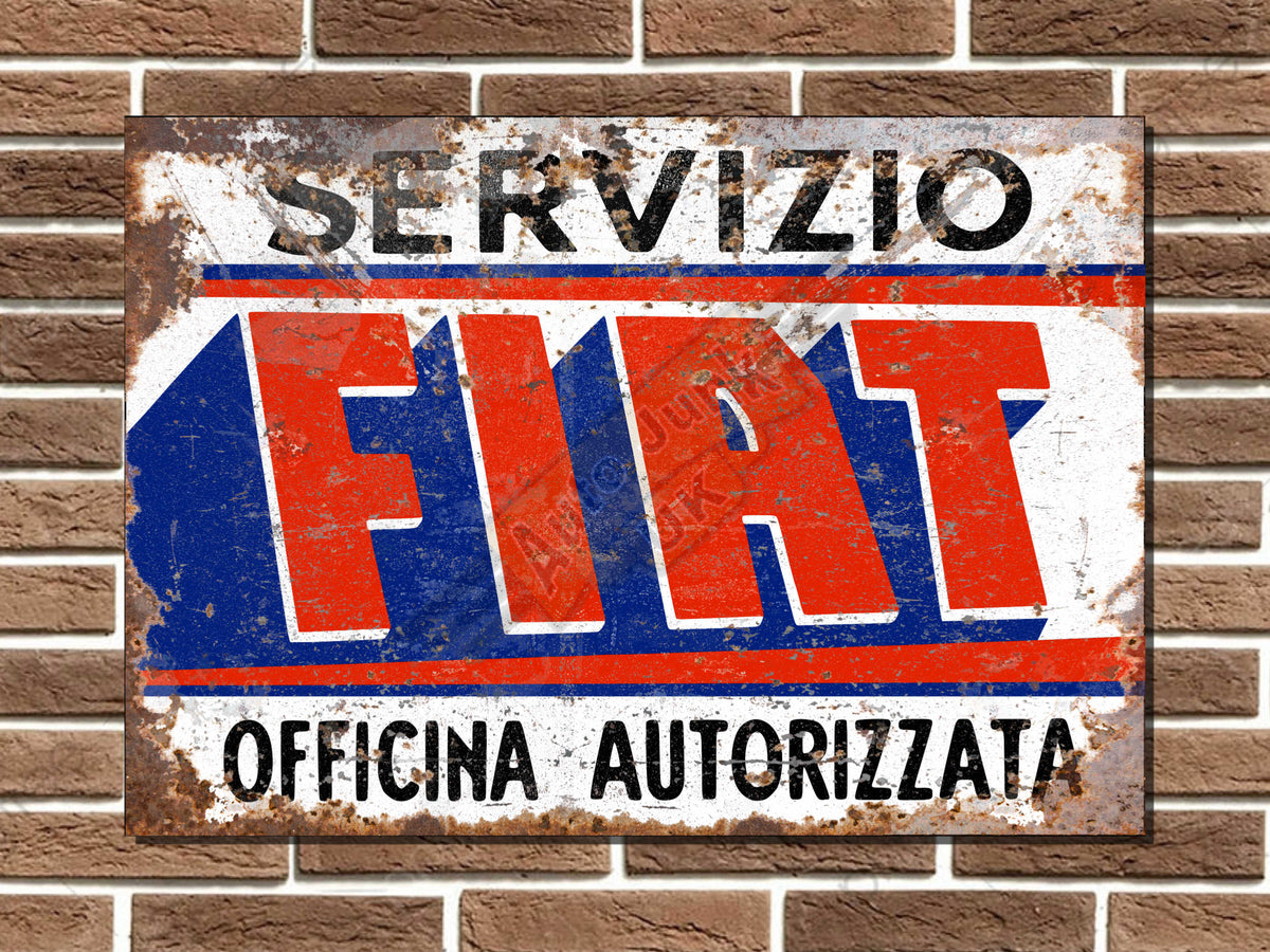 Fiat Service Metal Sign