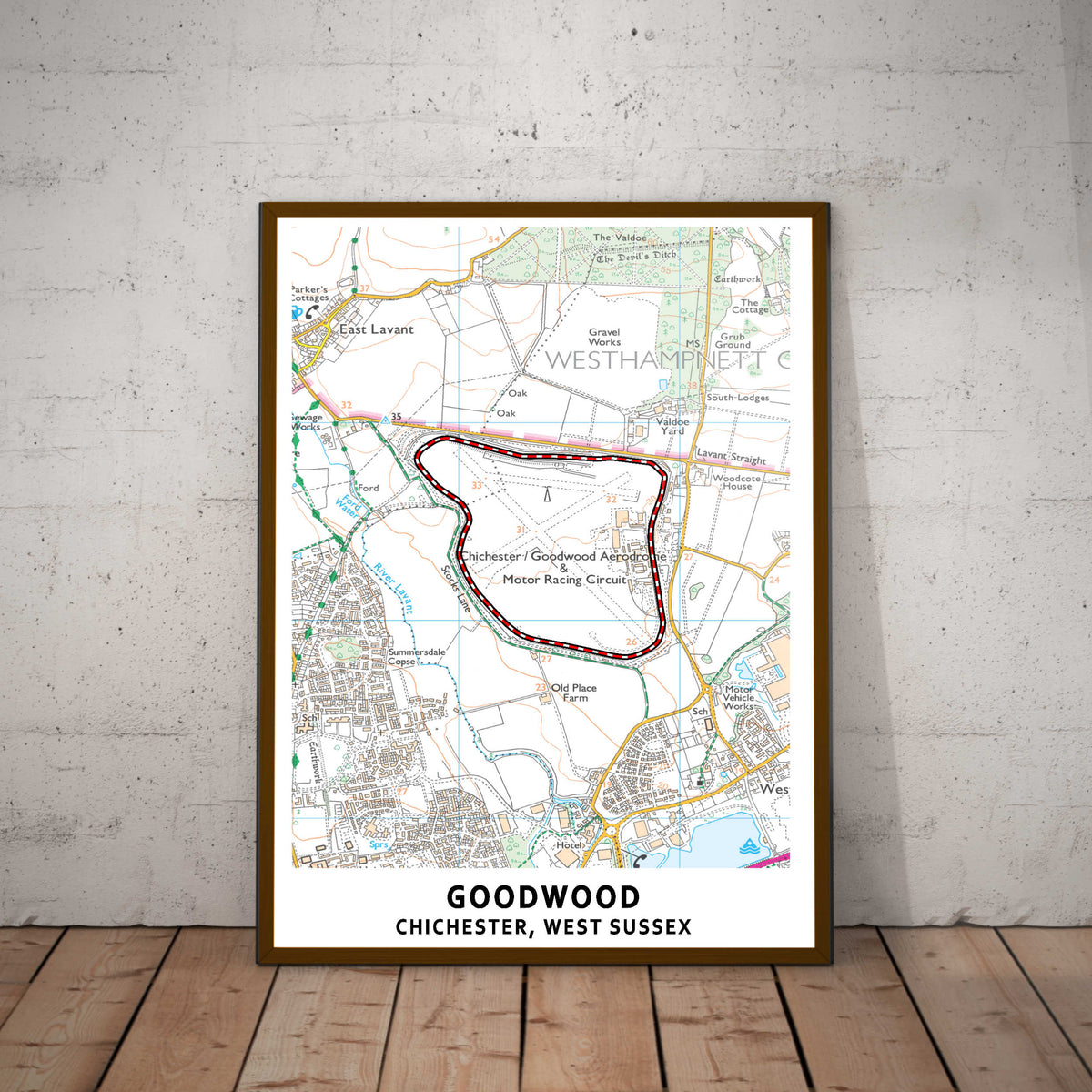 Goodwood Circuit Map Paper Poster