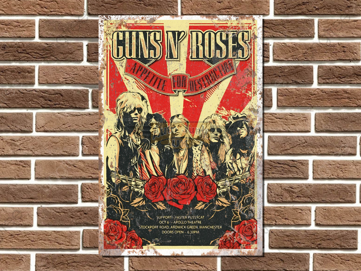 Guns n Roses Appetite for Destruction Metal Poster Sign