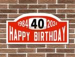 Personalised Happy Birthday Rally Plate