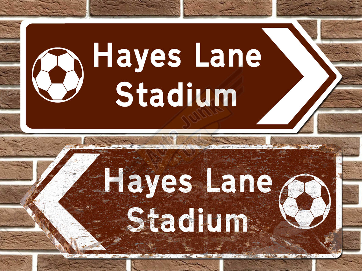 Hayes Lane Stadium Football Metal Road Sign
