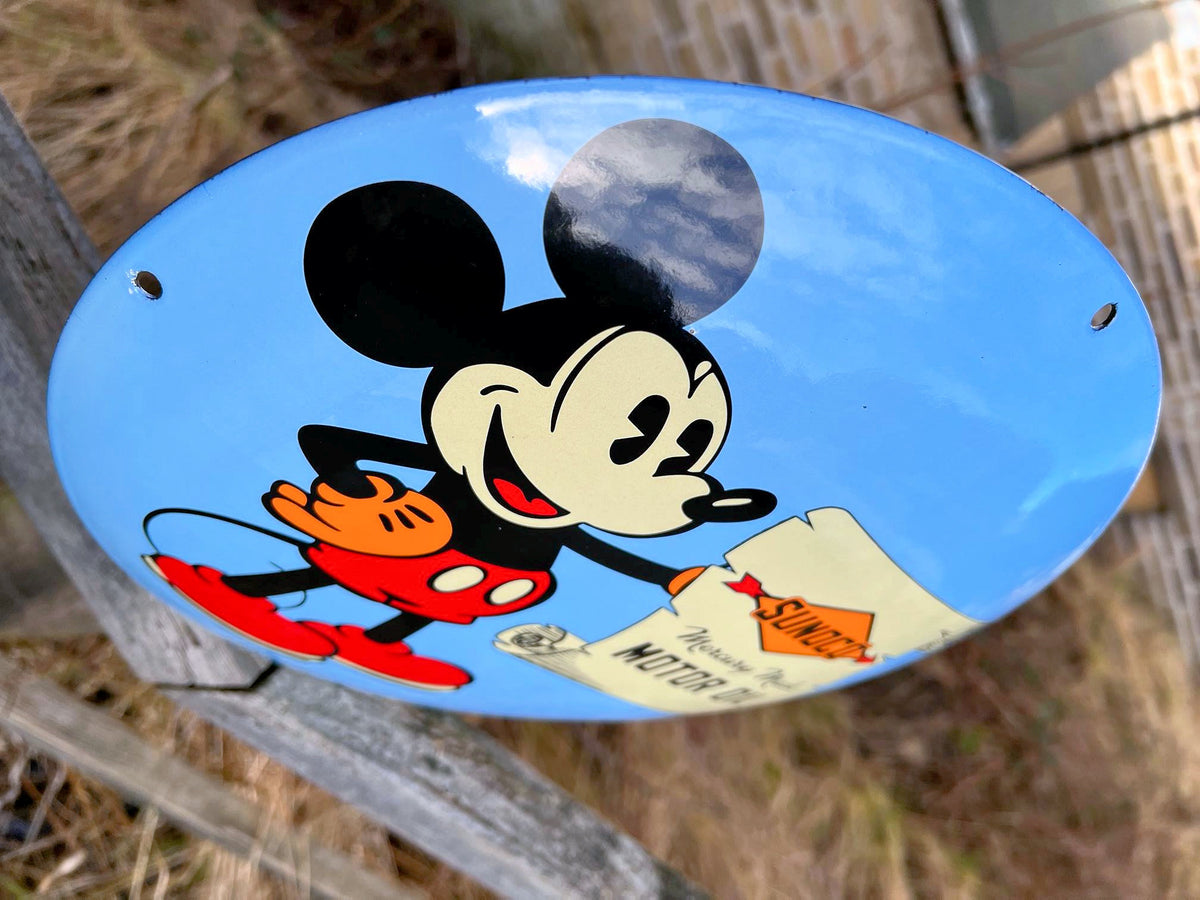 Sunoco Mickey Mouse Enamel Sign