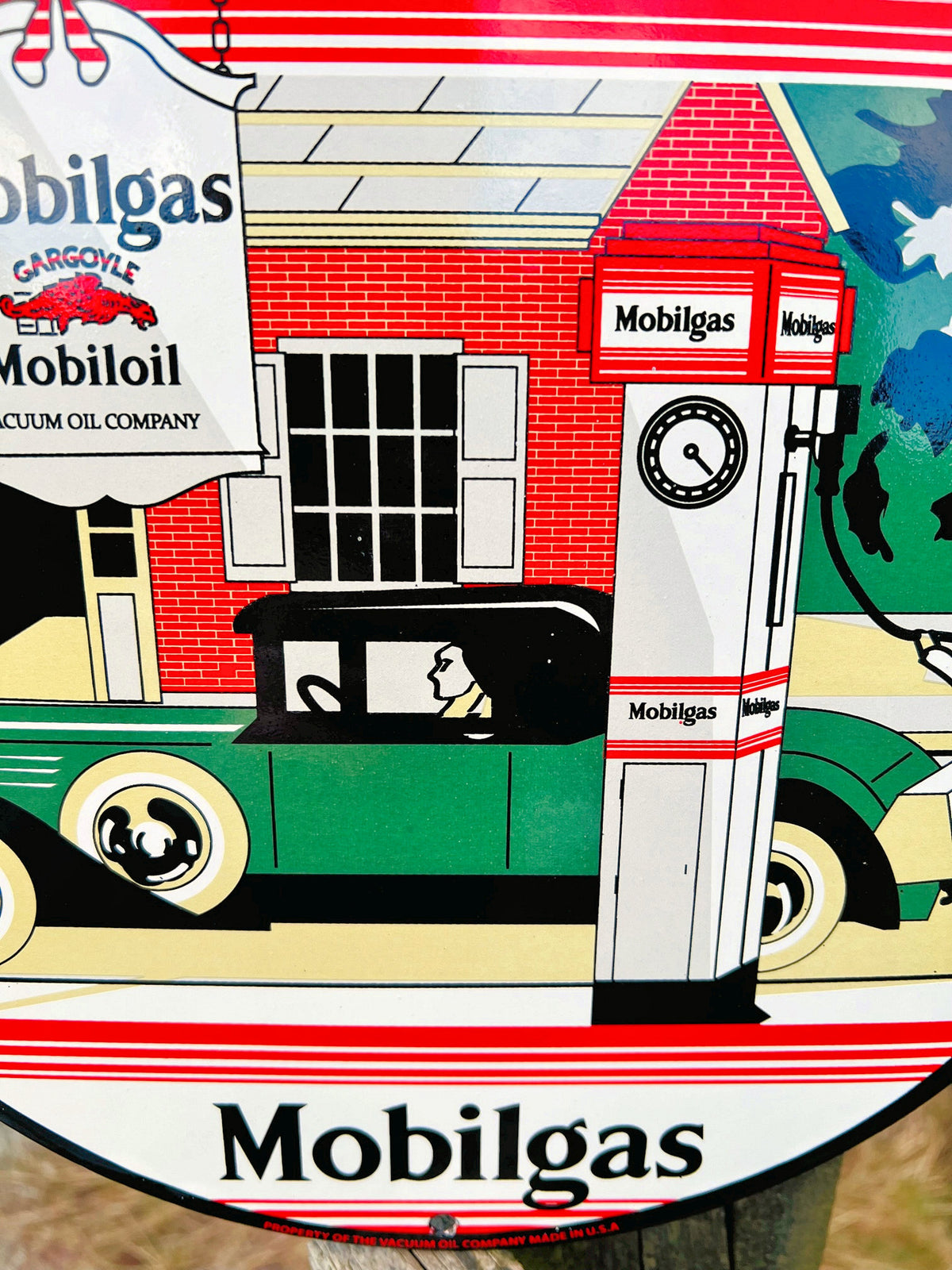 Mobilgas Enamel Sign