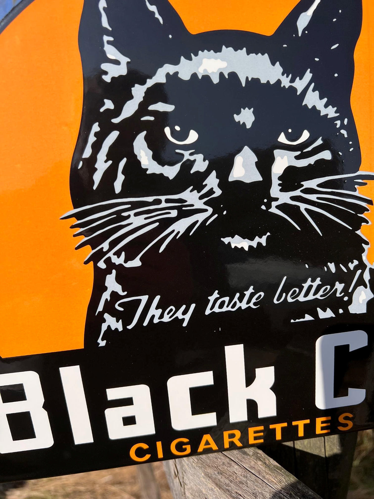 Black Cat Cigarettes Enamel Sign