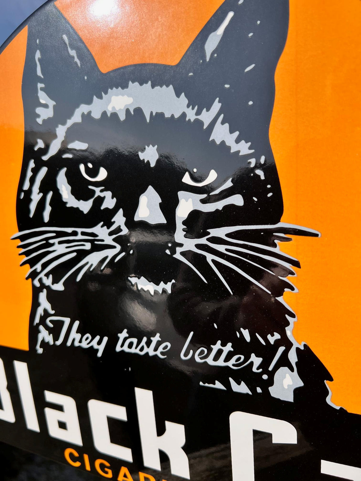 Black Cat Cigarettes Enamel Sign