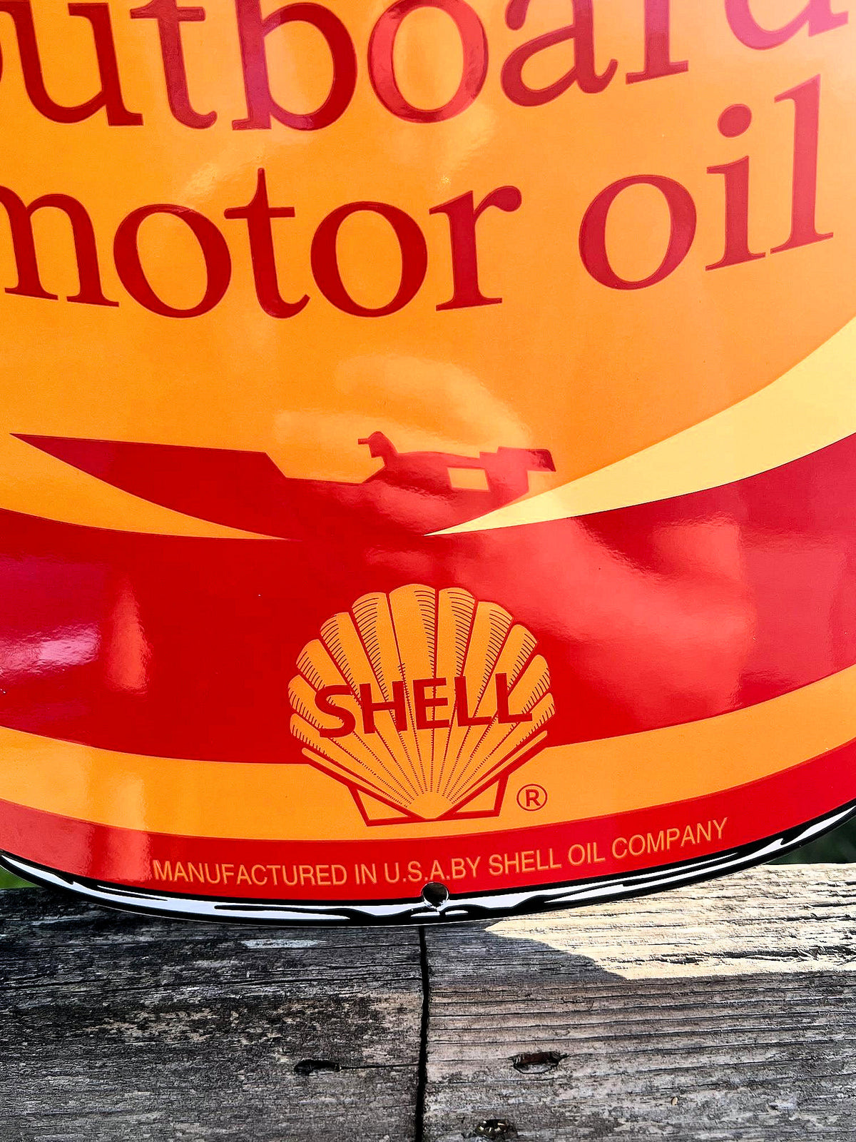 Shell Outboard Motor Oil Enamel Sign