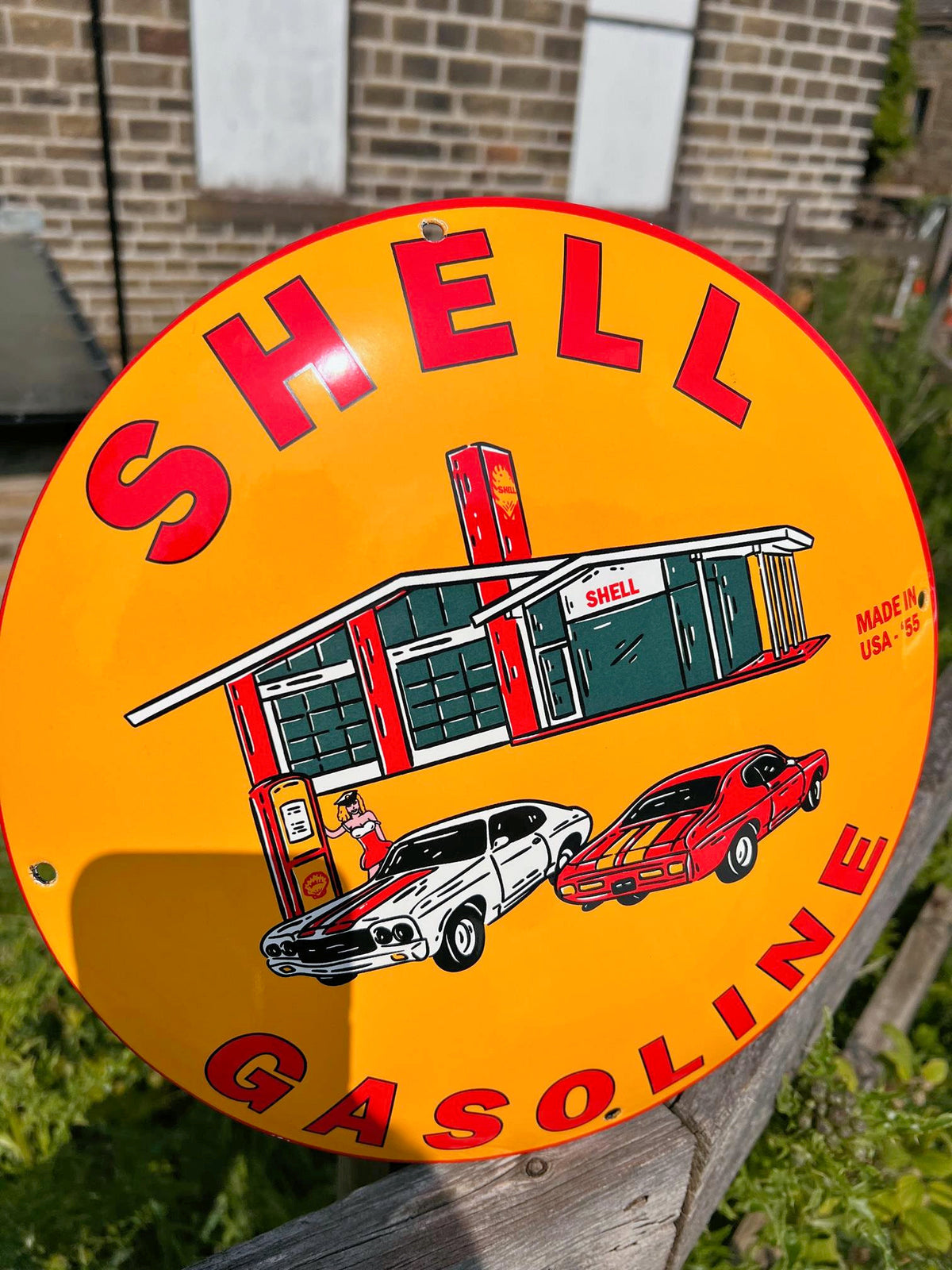 Shell Gasoline Enamel Sign