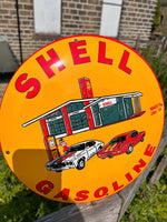 Shell Gasoline Enamel Sign
