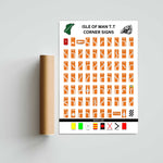 Isle of Man TT Corner Names Paper Poster