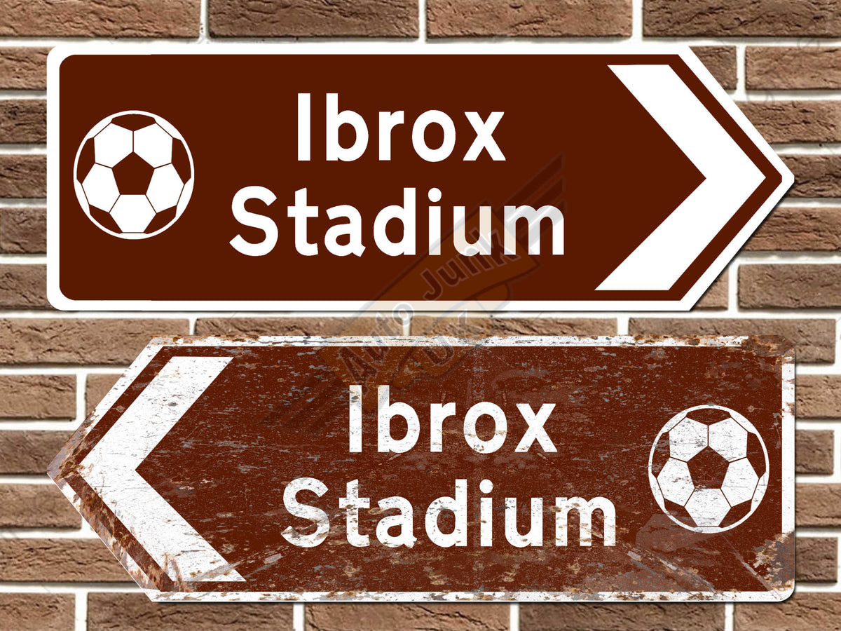 Ibrox Stadium Metal Road Sign