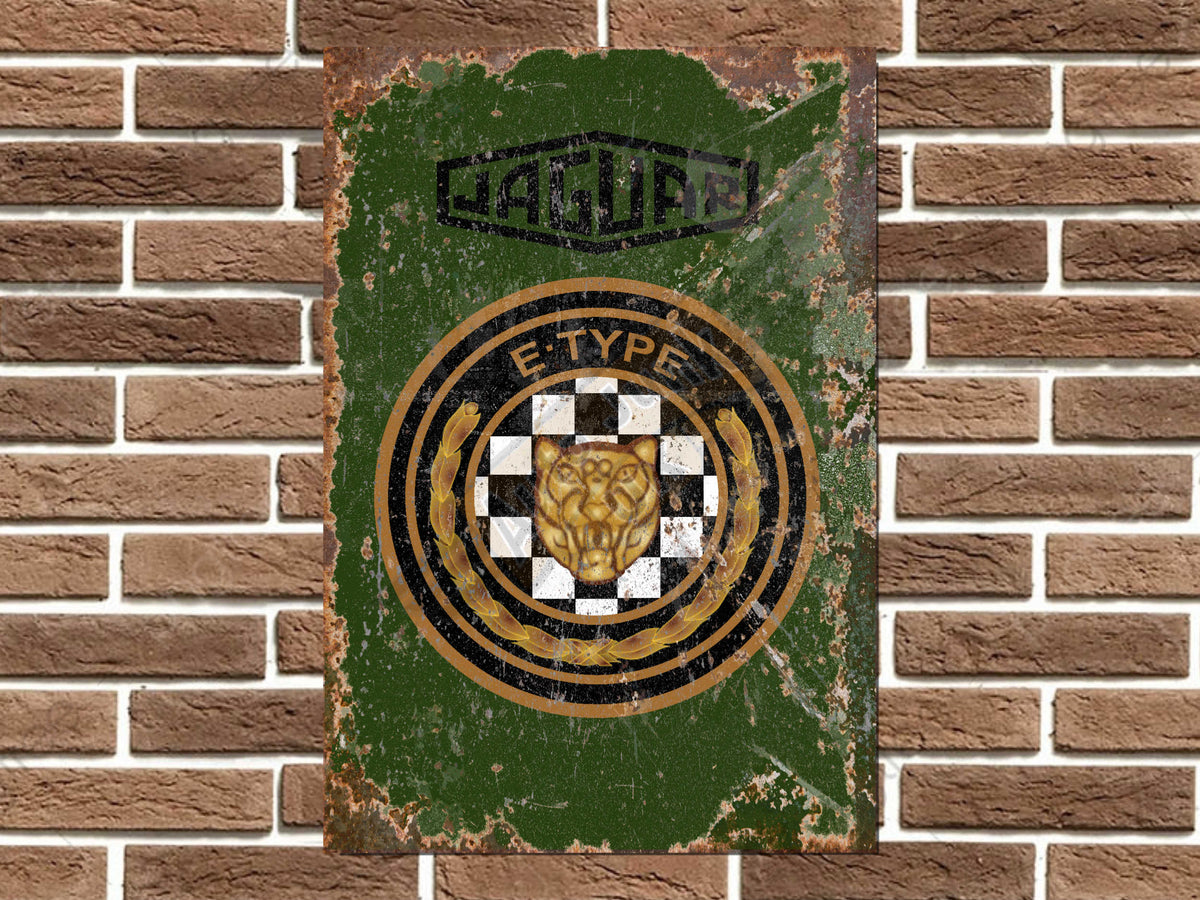 Jaguar E-Type Metal Sign