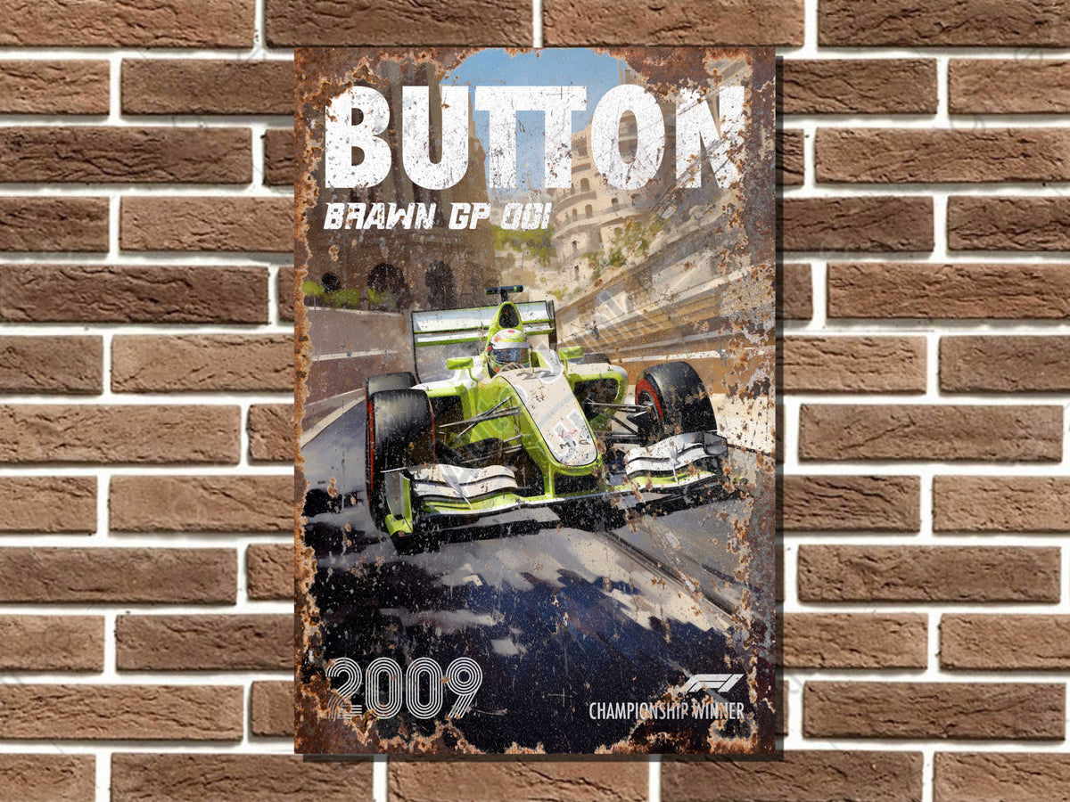 Jenson Button Brawn GP Metal Sign