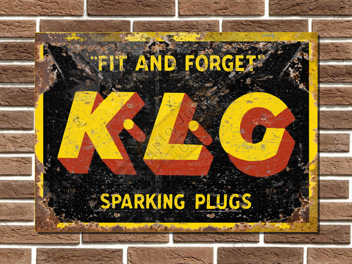 KLG Spark Plugs Metal Sign