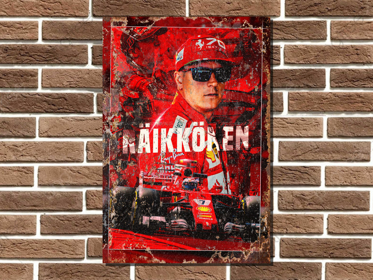 Kimi Raikkonen F1 Metal Sign