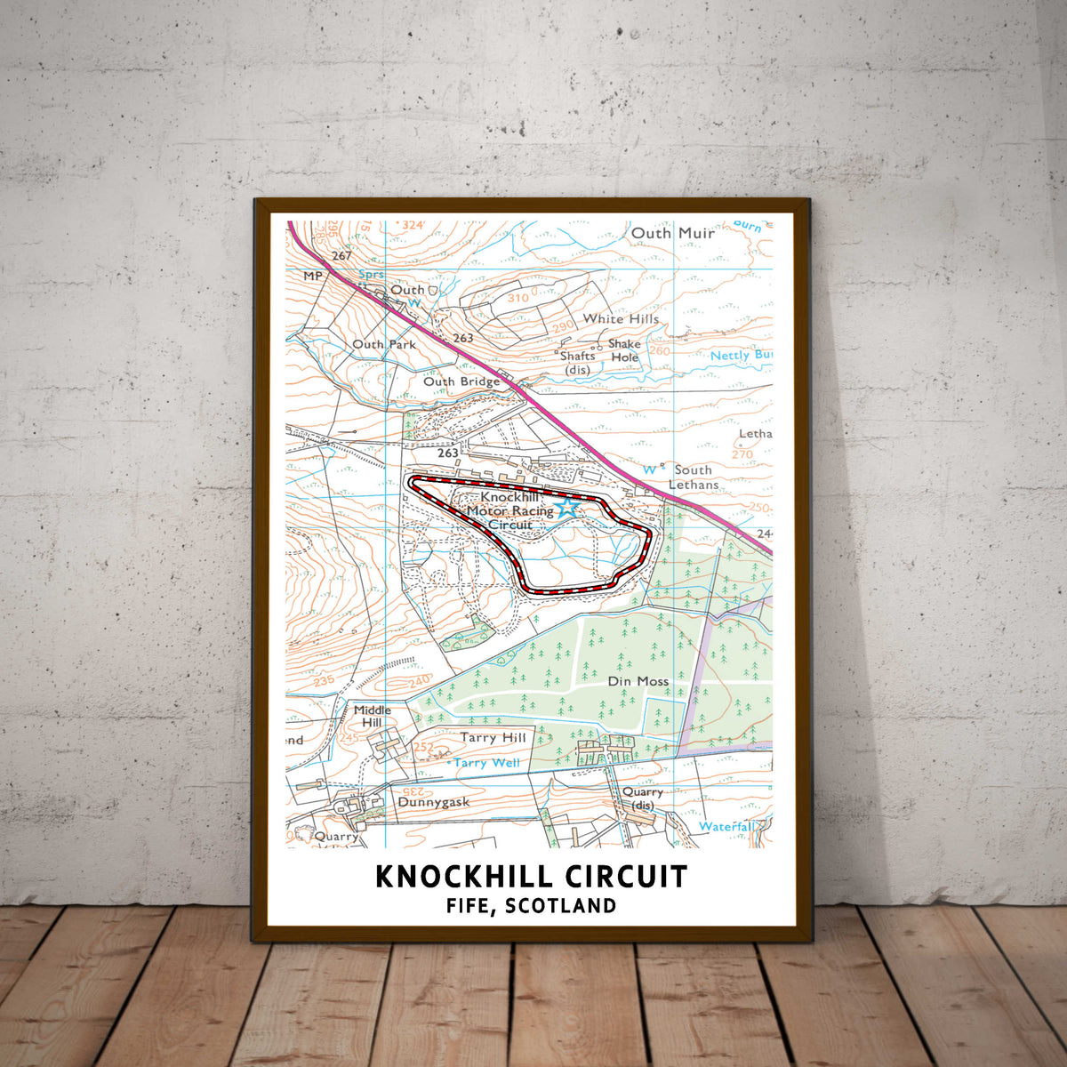 Knockhill Circuit Map Paper Poster