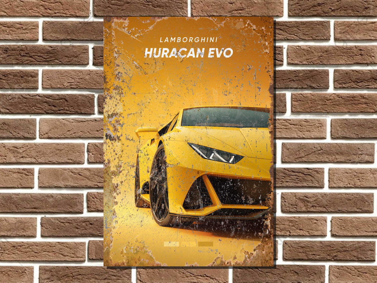 Lamborghini Huracan Evo Metal Poster Print
