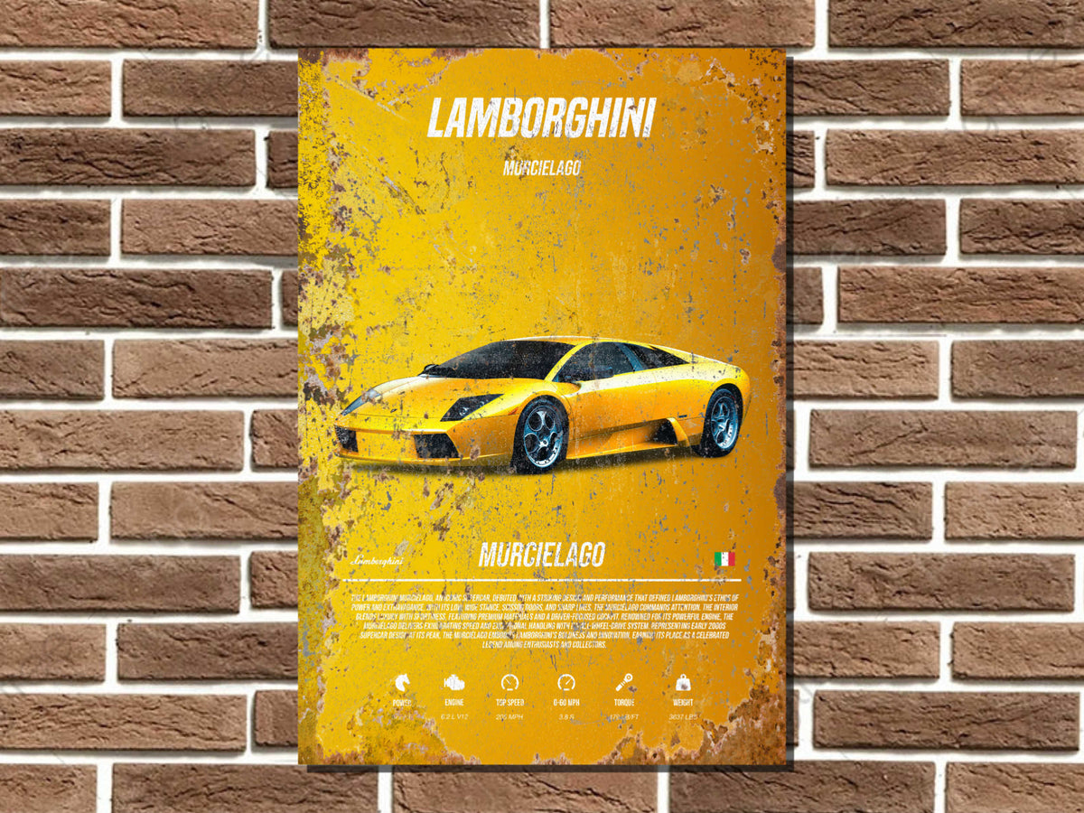 Lamborghini Murcielago Metal Poster Print
