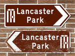 Lancaster Park Stadium Cricket Ground Metal Road Sign
