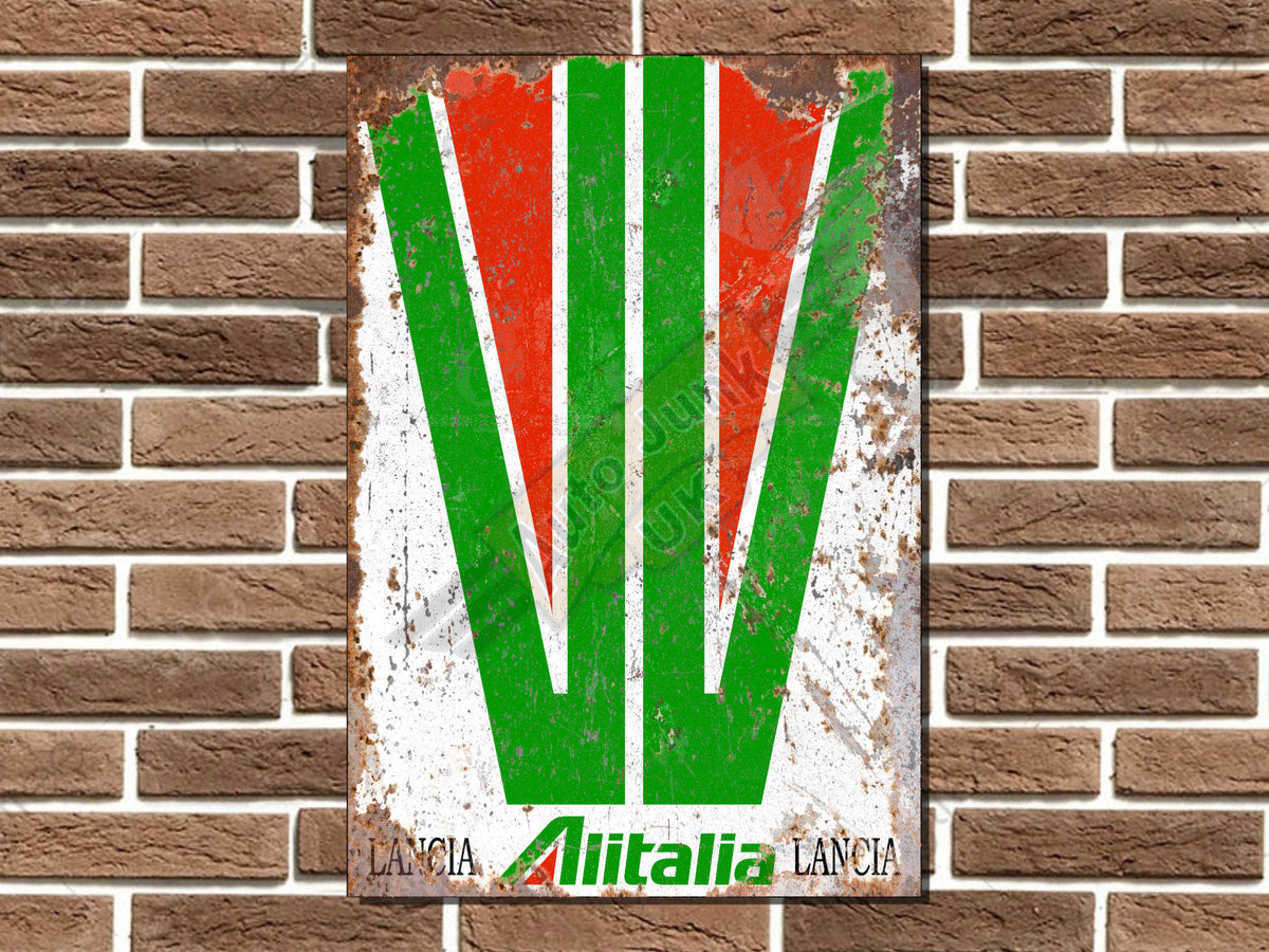 Lancia Stratos Alitalia Rally Livery Metal Sign