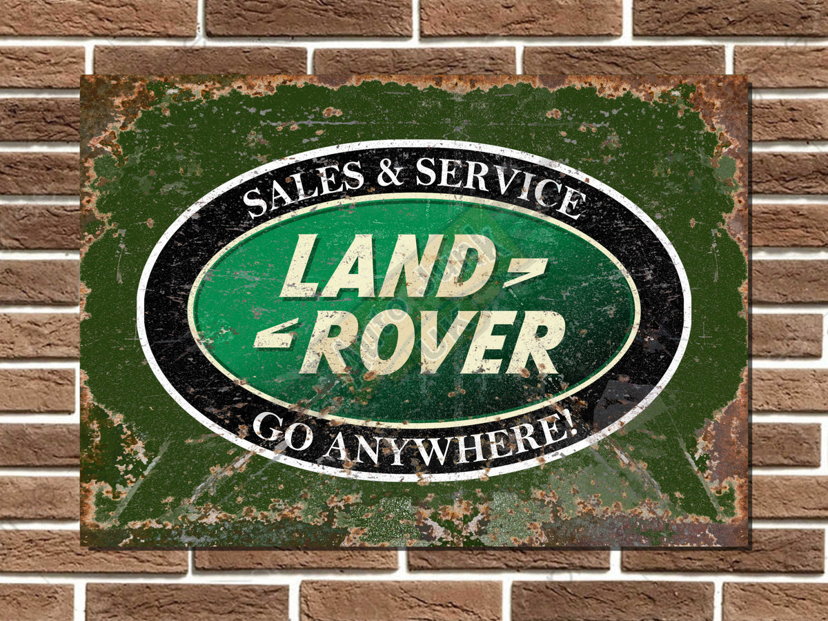 Land Rover Sales & Service Metal Sign