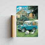Land Rover on the Farm Paper Poster