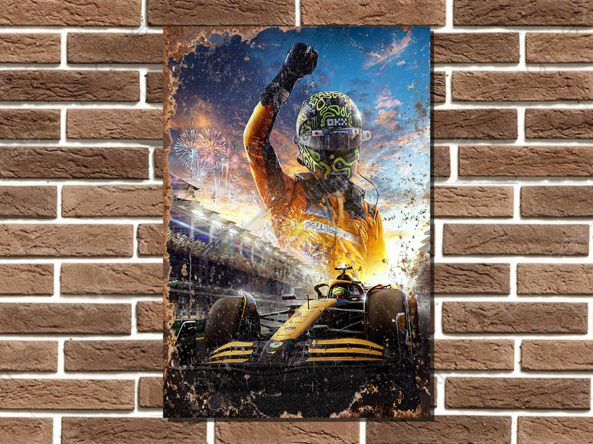 Lando Norris McLaren F1 Metal Sign