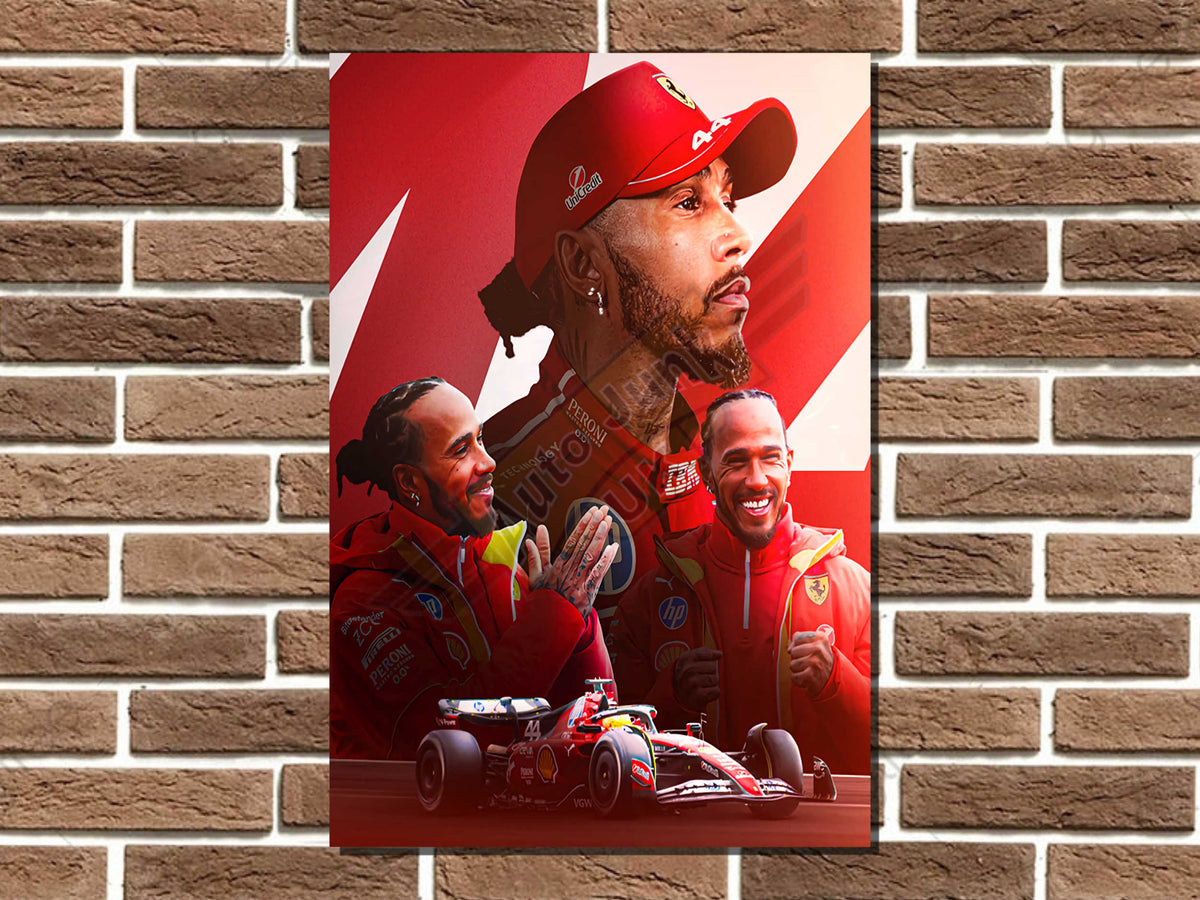 Lewis Hamilton Ferrari F1 Metal Sign