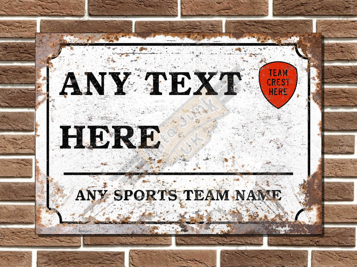 Personalised Sports Team Metal Sign