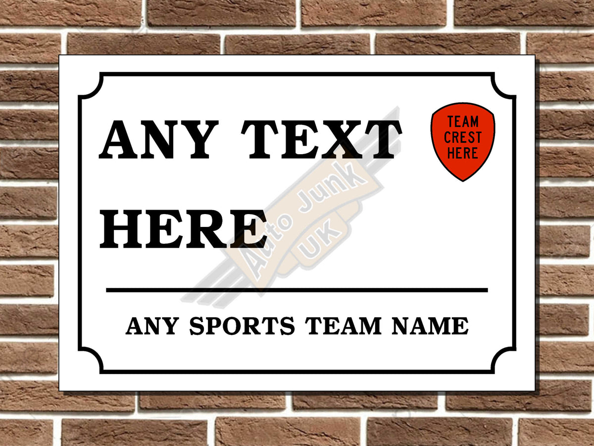 Personalised Sports Team Metal Sign