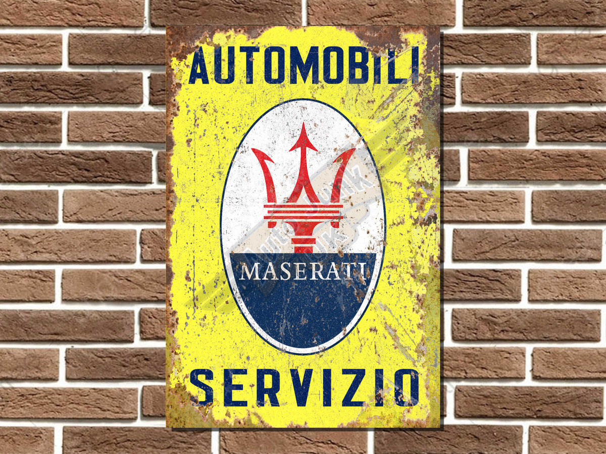 Maserati Automobili Servizio Metal Sign