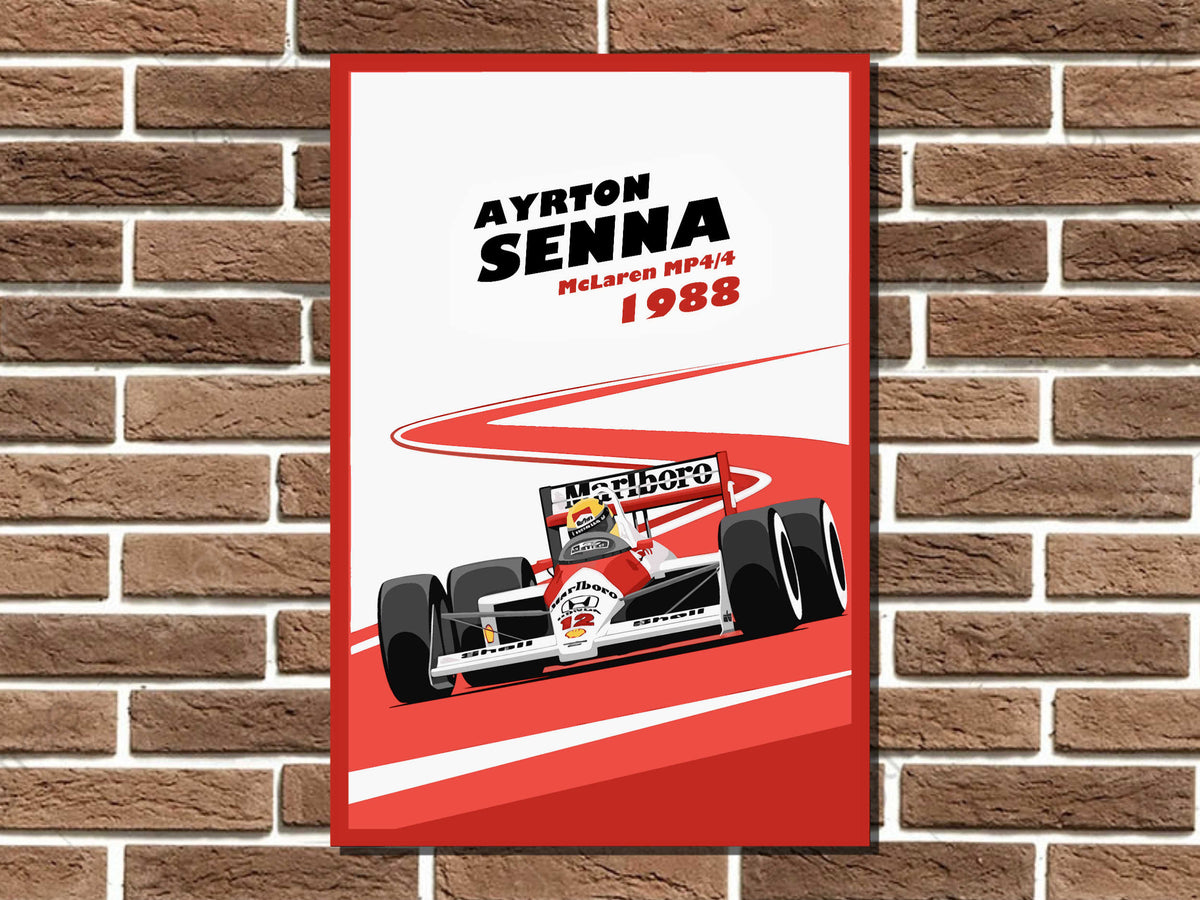 Ayrton Senna McLaren MP4/4 Metal Sign